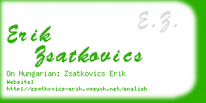 erik zsatkovics business card